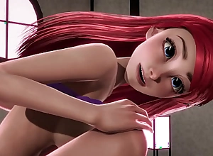 Redheaded Coach Mermaid Ariel acquires creampied wits Jasmine - Disney Porn