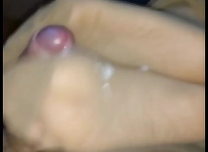 homemade nylon footjob with an increment of spunk fountain compilation