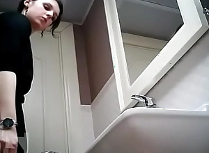 beautiful girl eavesdrop wc