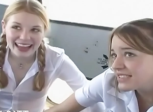 Cute schoolgirl screwed hard and takes a unsparing facial cumshot