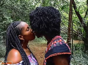 Public walk in park separate african lesbian toy bit