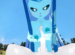 Pokemon anime furry yiff 3d - pov glaceon boobjob and fucked with creampie by cinderace