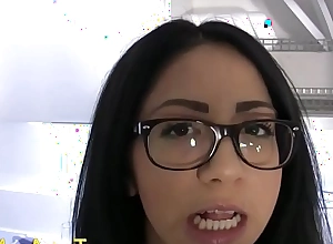 Second-rate latin babe cum soaked