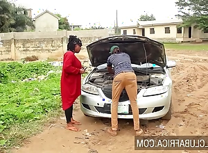 Busty ebony pays the mechanic with great sex