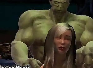 Foxy 3d babe gets drilled wits the incredible hulk-high 2