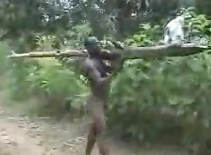 real african amateurish fianc‚ on the tree fastening 2