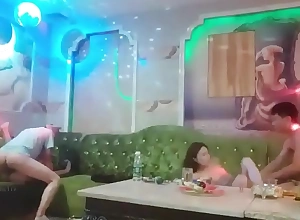 chinese ktv weirdo group coition sitting lady