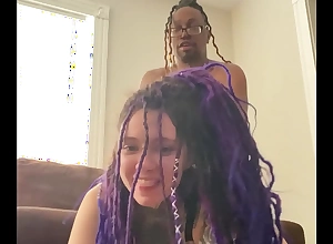 Broke purple dreadhead takes hard dick in seem like long