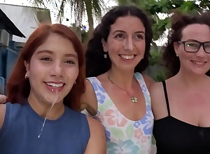 Orgy with three angels and one guy, drilled them in turns and cum on their faces - Fetch Cumwalk